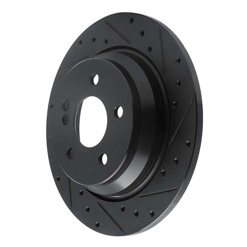 Mercedes-Benz S550 Brake Rotor (1) - Rear Right - R1 Concepts - Drilled & Slotted - Black - `07-`13